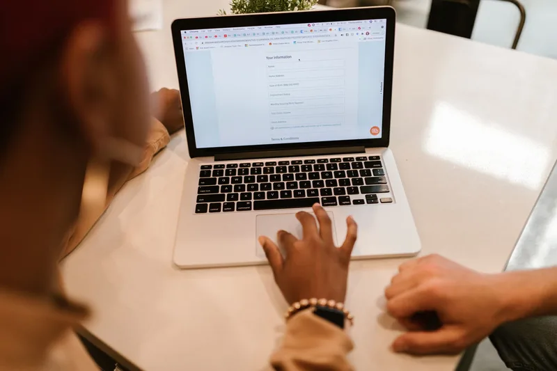 Filling out an online job application form for a virtual assistant position